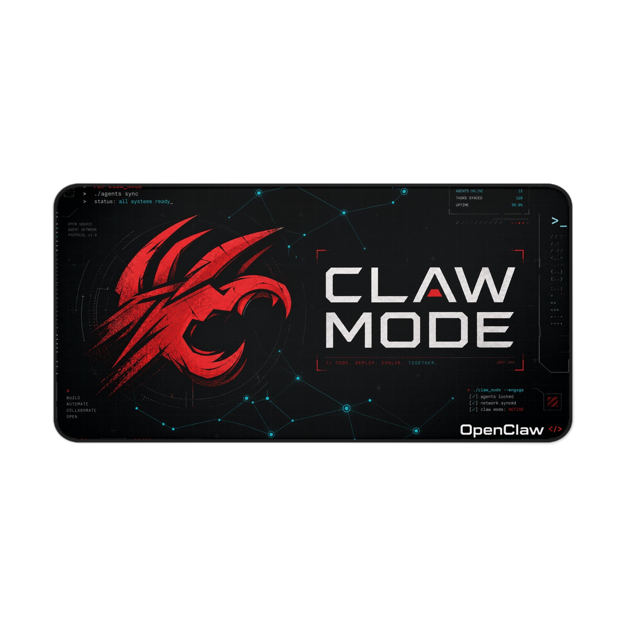 Claw Mode Terminal Grid Desk Mat