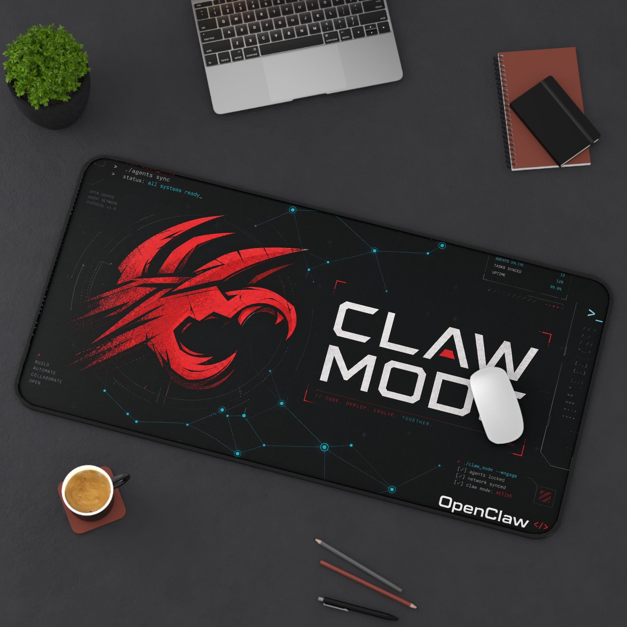Claw Mode Terminal Grid Desk Mat