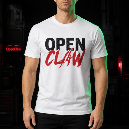 OpenClaw operator-studio mockup primary | open-claw-graphic-t-shirt-bold-red-black-statement-tee