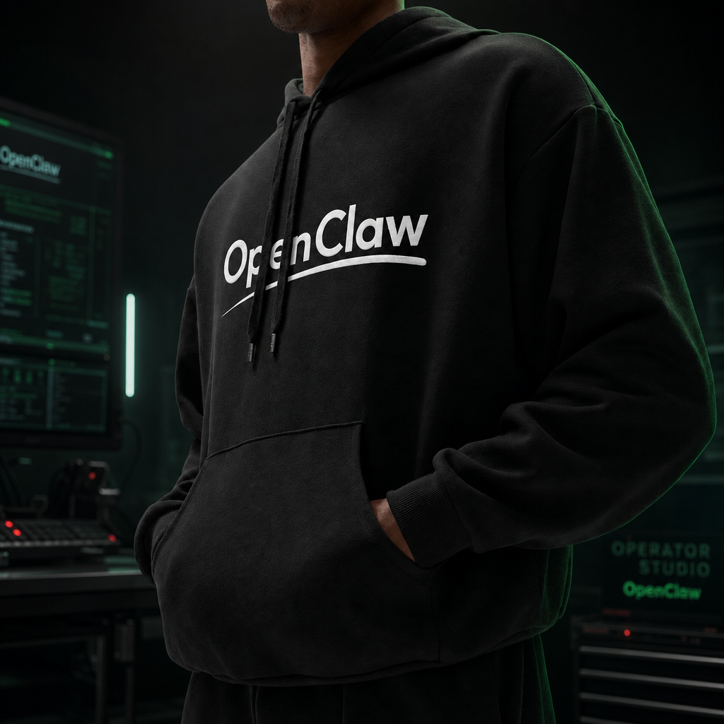 OpenClaw operator-studio mockup hover | openclaw-fleece-hoodie