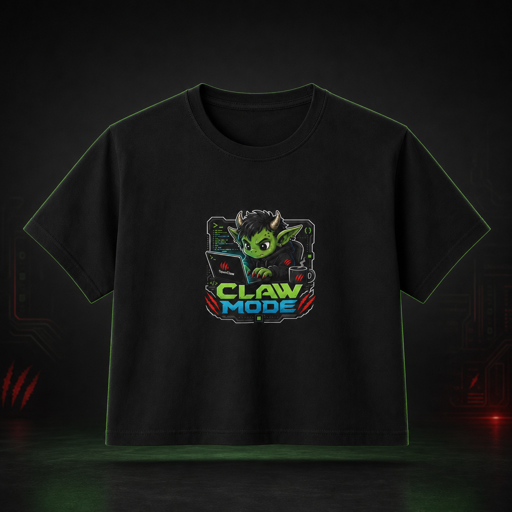 OpenClaw operator-studio mockup primary | terminal-goblin-crop-tee